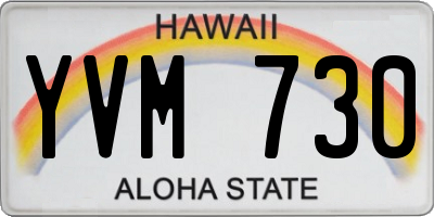 HI license plate YVM730