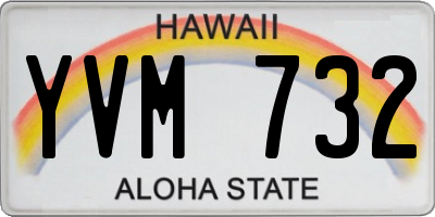 HI license plate YVM732