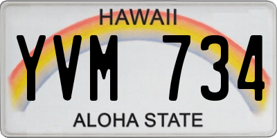 HI license plate YVM734