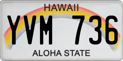 HI license plate YVM736