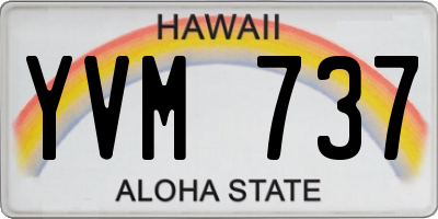 HI license plate YVM737