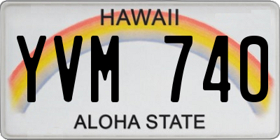 HI license plate YVM740