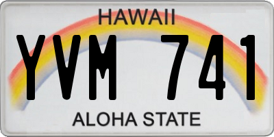 HI license plate YVM741