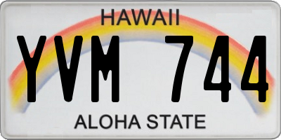 HI license plate YVM744