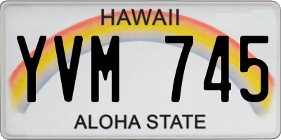 HI license plate YVM745