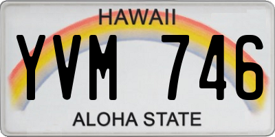 HI license plate YVM746