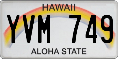 HI license plate YVM749