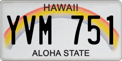 HI license plate YVM751