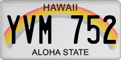 HI license plate YVM752