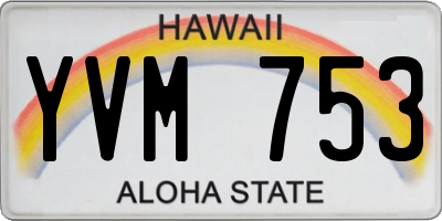 HI license plate YVM753