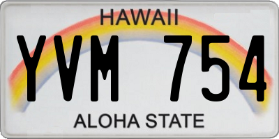 HI license plate YVM754