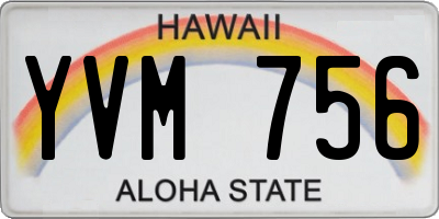 HI license plate YVM756