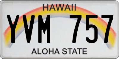 HI license plate YVM757