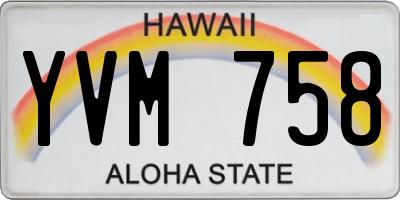 HI license plate YVM758