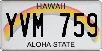 HI license plate YVM759