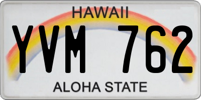 HI license plate YVM762