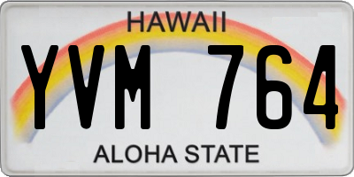 HI license plate YVM764