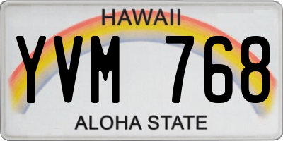 HI license plate YVM768