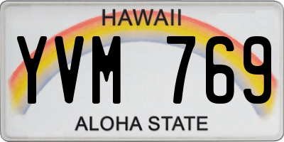 HI license plate YVM769