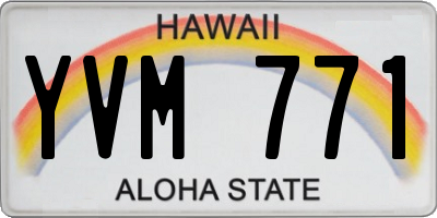 HI license plate YVM771