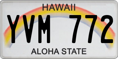 HI license plate YVM772