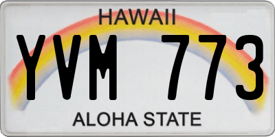 HI license plate YVM773