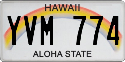 HI license plate YVM774