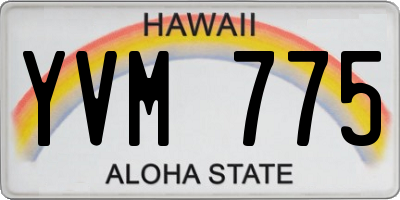 HI license plate YVM775