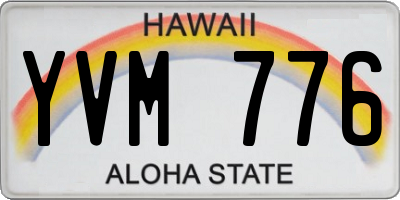 HI license plate YVM776