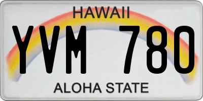 HI license plate YVM780