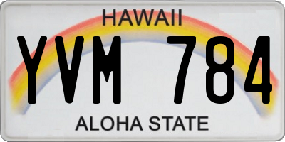 HI license plate YVM784