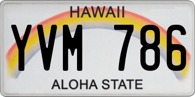 HI license plate YVM786