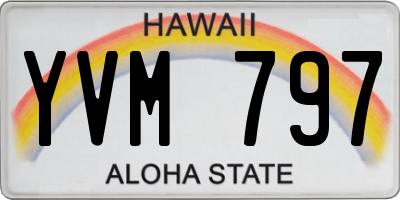 HI license plate YVM797