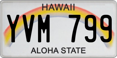 HI license plate YVM799