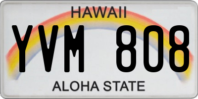 HI license plate YVM808
