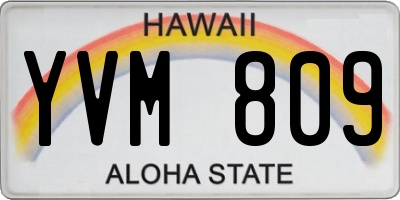 HI license plate YVM809