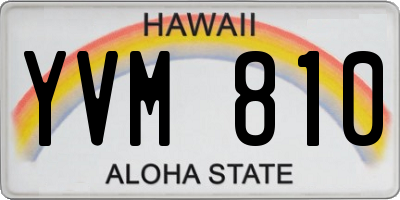 HI license plate YVM810