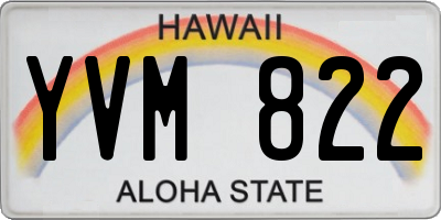 HI license plate YVM822