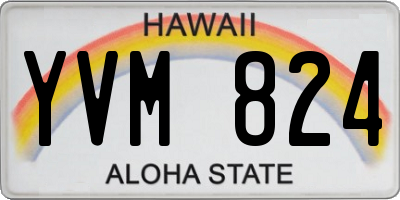 HI license plate YVM824