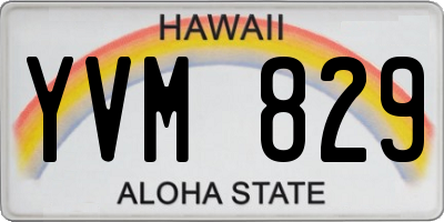 HI license plate YVM829