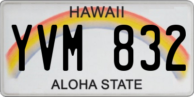 HI license plate YVM832