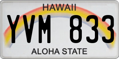 HI license plate YVM833