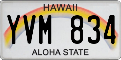 HI license plate YVM834