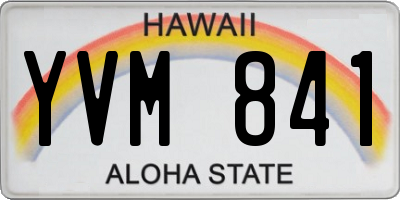 HI license plate YVM841