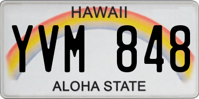 HI license plate YVM848