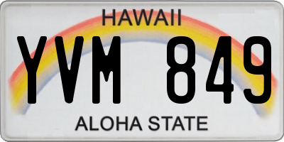 HI license plate YVM849
