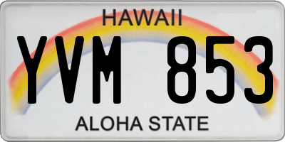 HI license plate YVM853