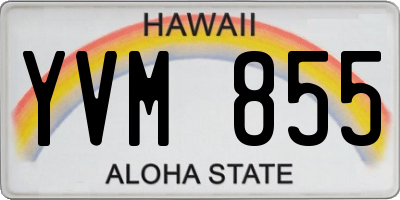 HI license plate YVM855