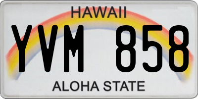 HI license plate YVM858