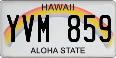 HI license plate YVM859